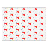 赤いバルーンとカラフル紙吹雪パターン テーブルクロス (正面(横))