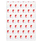 赤いバルーンとカラフル紙吹雪パターン テーブルクロス (正面)