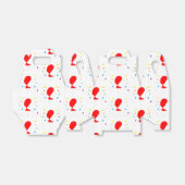 赤いバルーンとカラフル紙吹雪パターン フェイバーボックス (折り畳みなし)