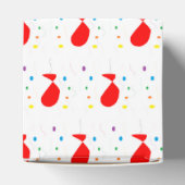 赤いバルーンとカラフル紙吹雪パターン フェイバーボックス (上部)