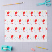 赤いバルーンとカラフル紙吹雪パターン 薄葉紙 (クラフト)