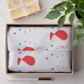 赤いバルーンとカラフル紙吹雪パターン 薄葉紙 (ギフト)