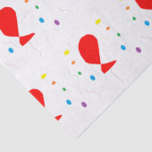 赤いバルーンとカラフル紙吹雪パターン 薄葉紙 (詳細)