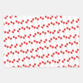 赤いバルーンとストライプハッピーバースデー大事な行事 ラッピングペーパーシート (正面3)