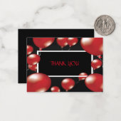 赤いバルーンのサンキューカード ノートカード (正面/裏面インサイチュ)