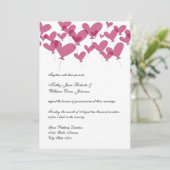 赤いバルーンハート結婚式招待状 招待状 (スタンド正面)