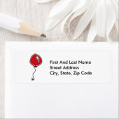 赤いバルーンパーティー装飾漫画 ラベル (インサイチュ)