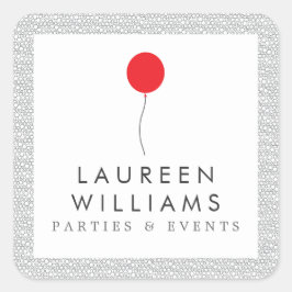 赤いバルーンロゴパーソナライズされたシール スクエアシール