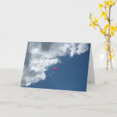 赤いバルーン カード (黄色い花)