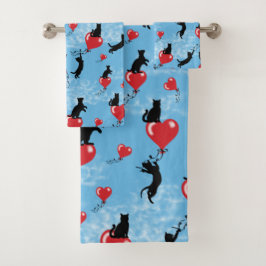 赤いバルーン バスタオルセット