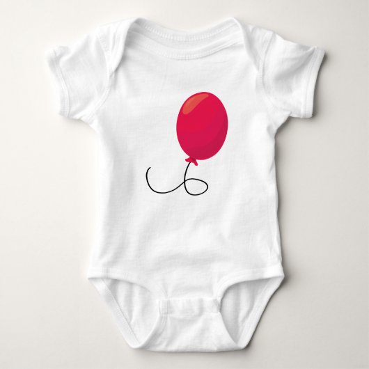赤いバルーン ベビーボディスーツ (正面)
