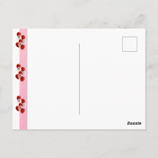 赤いバルーン。日付エレガントカードの保存 ポストカード (裏面)