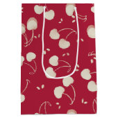 赤いバレンタインのためのクリームウォーターカラーチェリー - ヴァレンタイン ミディアムペーパーバッグ (裏面)