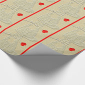 赤いバレンタインの子猫CAT ラッピングペーパー (角)