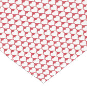 赤いバレンタインの白いハート ショートテーブルランナー (コーナー)