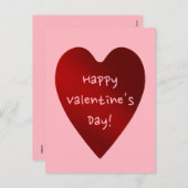 赤いバレンタインデーのハート シーズンポストカード (正面/裏面)