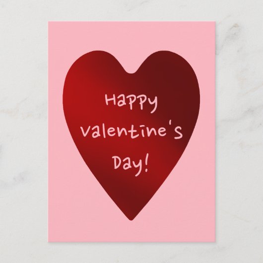 赤いバレンタインデーのハート シーズンポストカード (正面)