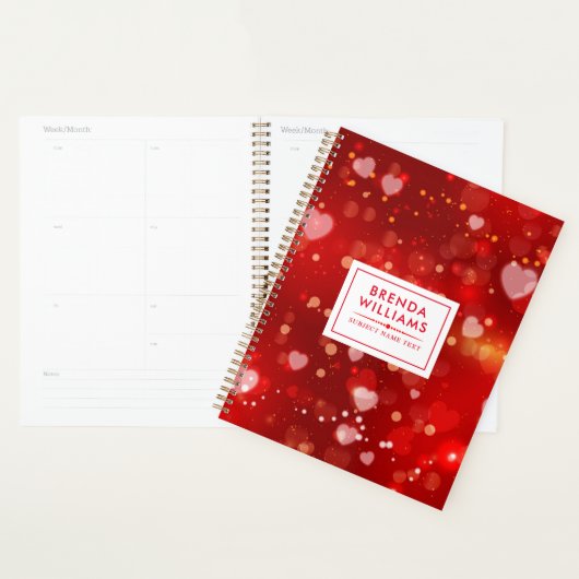 赤いバレンタインハートのコラージュの背景 プランナー手帳 (ディスプレー)