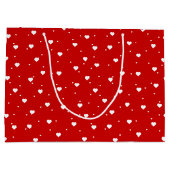 赤いバレンタインハートパターン ラージペーパーバッグ (裏面)