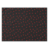 赤いバレンタインハートパターンOn Black テーブルクロス (正面(横))