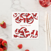 赤いバレーボールの女の子の男の子の誕生日パーティー スタンダードカクテルナプキン (インサイチュ)