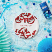 赤いバレーボールの女の子の男の子の誕生日パーティー ペーパープレート (パーティー)