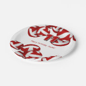 赤いバレーボールの女の子の男の子の誕生日パーティー ペーパープレート (アングル)