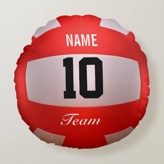 赤いバレーボール ラウンドクッション (正面)