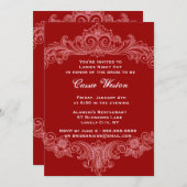 赤いバロック式の女性夜 招待状 (正面/裏面)
