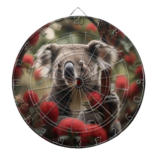 赤いバンクシアの木とコアラ・ベア ダーツボード (正面)