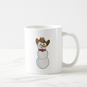 赤いバンダナが付いているカウボーイの雪だるま コーヒーマグカップ