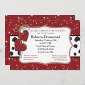 赤いバンダナのカウボーイのベビーシャワーの招待状 招待状 (正面/裏面)