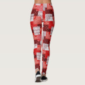 赤いバンダナのパッチワークペイズリー縫製パターン レギンス (裏面)