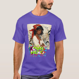 赤いバンダナの女の子ミュージックコンサート私たちのヒーロー Tシャツ