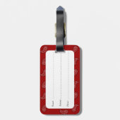 赤いバンダナの荷物のラベル ラゲッジタグ (裏面縦)