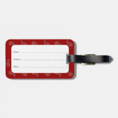 赤いバンダナの荷物のラベル ラゲッジタグ (裏面横)