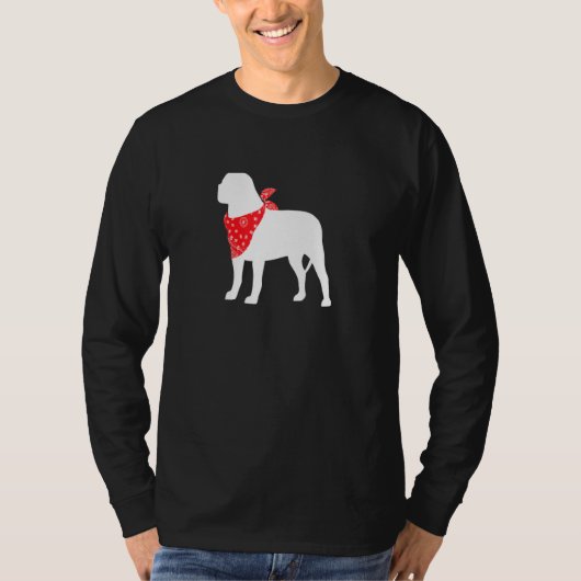 赤いバンダナを着たイギリスのマスティフ犬 Tシャツ (正面)