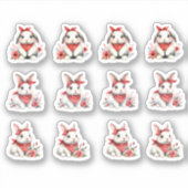 赤いバンダナを着たイースターバニー シール (正面)