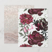 赤いバーガンディの花。 サンキューカード (正面/裏面)