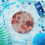 赤いバーガンディの花。 ペーパープレート (パーティー)