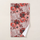 赤いバーゴーニュの花。 バスタオルセット (ハンドタオル)