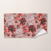 赤いバーゴーニュの花。 バスタオルセット (ハンドタオル)