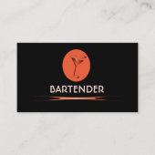 赤いバーテンダーロゴの名刺 名刺 (正面)