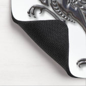 赤いバードブラックガラス マウスパッド (コーナー)