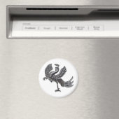 赤いバードブラックガラス マグネット (インサイチュ (食洗機))