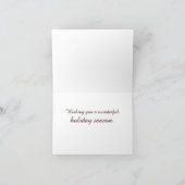 赤いバーンウィンターシーンクリスマスカード カード (内部)