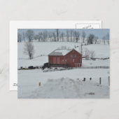 赤いバーンファーム ポストカード (正面/裏面)