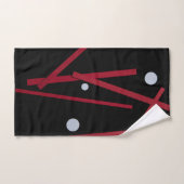 赤いバー、白いドット バスタオルセット (ハンドタオル)