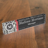 赤いバー | DIYモノグラム&文字 デスクネームプレート (側面)