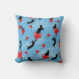 赤いバ飛んでいるルーン クッション